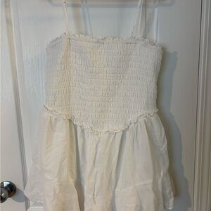 American Eagle White Smocked Romper